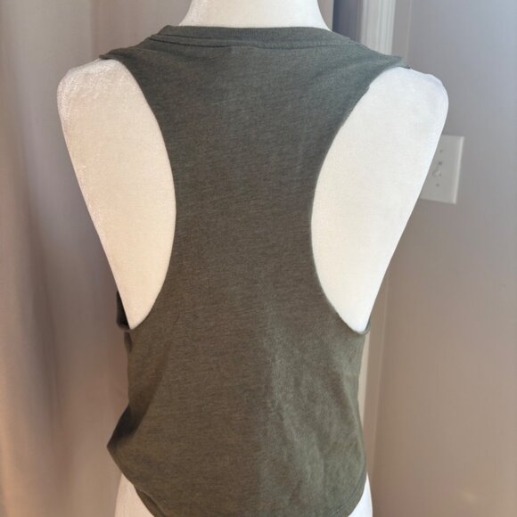 Born Primitive Cropped Muscle Tank Top Heather Olive Graphic Logo Size Medium - Picture 4 of 9